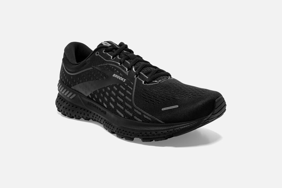 Brooks Adrenaline GTS 21 Men\'s Road Running Shoes Black/Black/Ebony